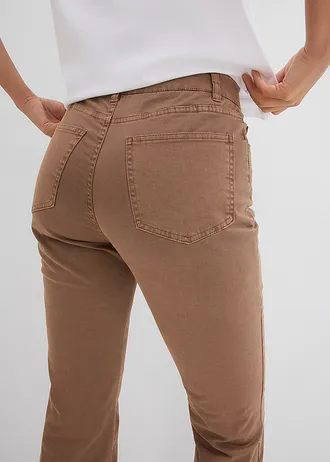 Kalhoty Bootcut s výšivkou • kaštanově hnědá • bonprix obchod