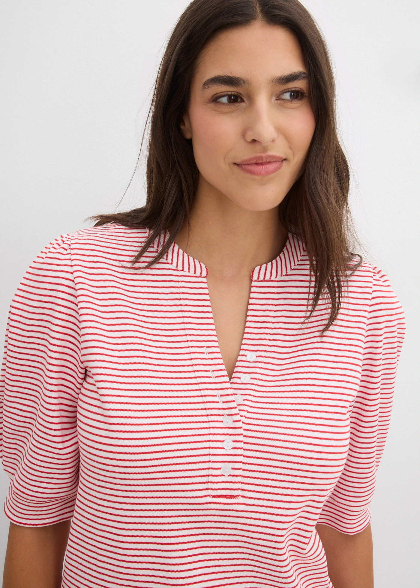 Shirt van puur biologisch katoen • wit-aardbeirood gestreept • bonprix online shop