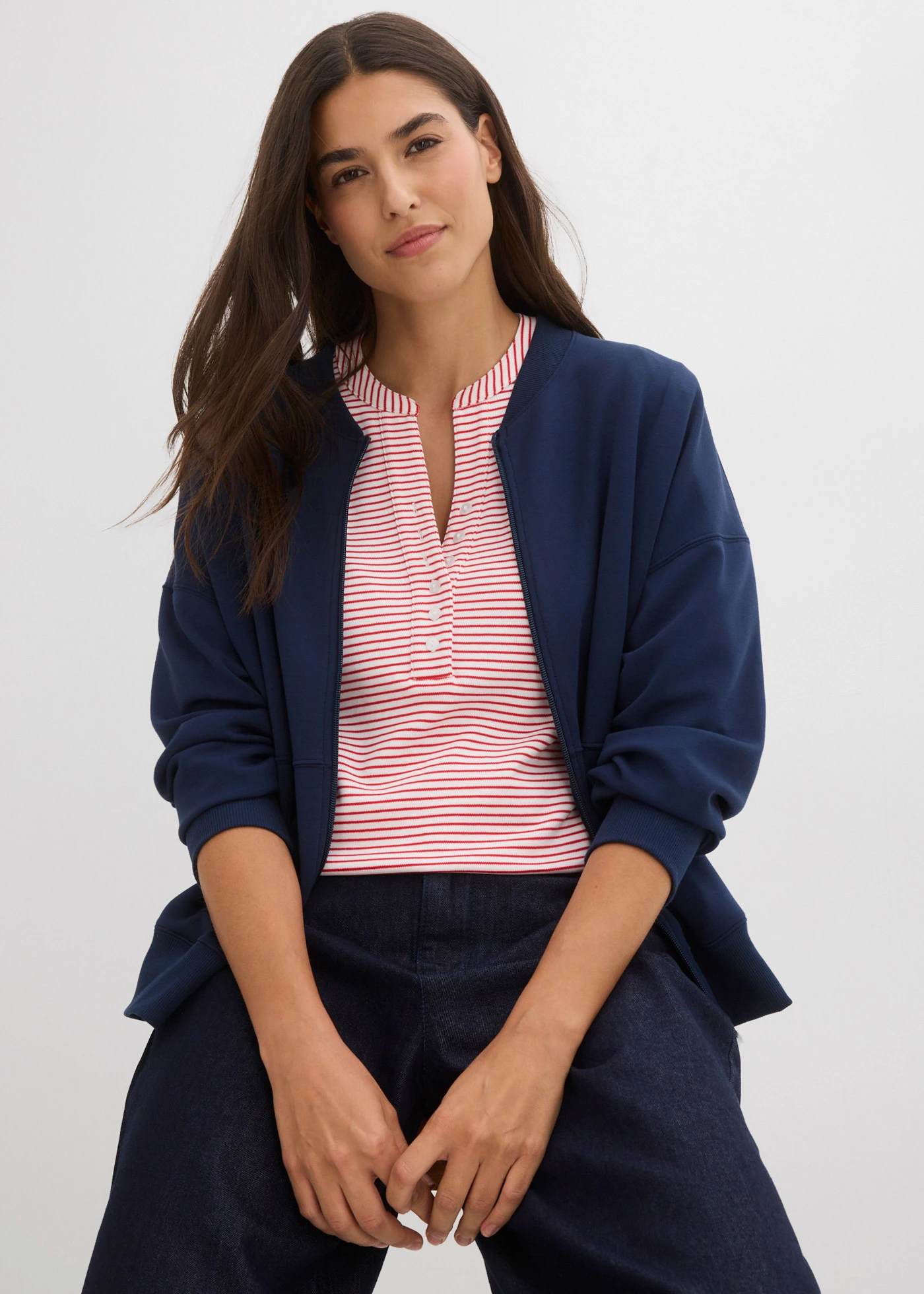 Shirt van puur biologisch katoen • wit-aardbeirood gestreept • bonprix online shop