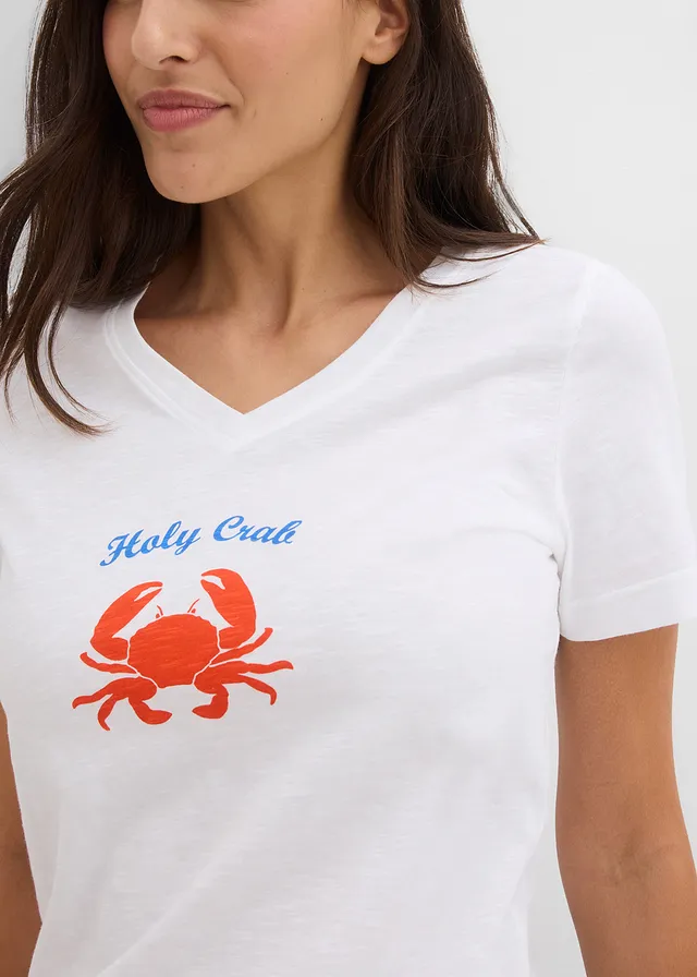 T-shirt z czystej bawełny • biały • sklep bonprix