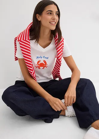 Tricou din bumbac 100% • alb • magazin bonprix