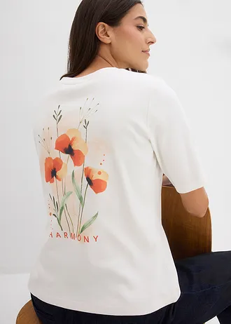 T-shirt van puur biologisch katoen • parelwit • bonprix online shop