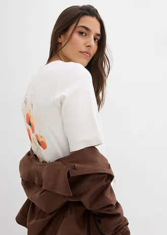 Tricou din bumbac organic 100% • alb perlat • magazin bonprix