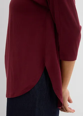 Shirt met 3/4 mouwen in een mix van viscose en elastan • esdoornrood • bonprix online shop