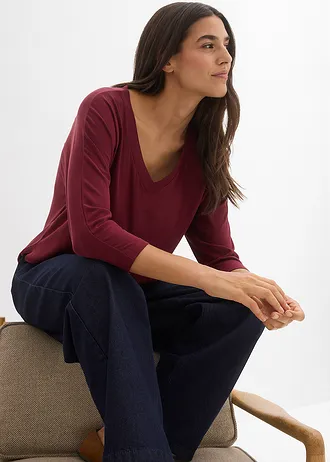 Shirt in een mix van viscose en elastan • esdoornrood • bonprix online shop