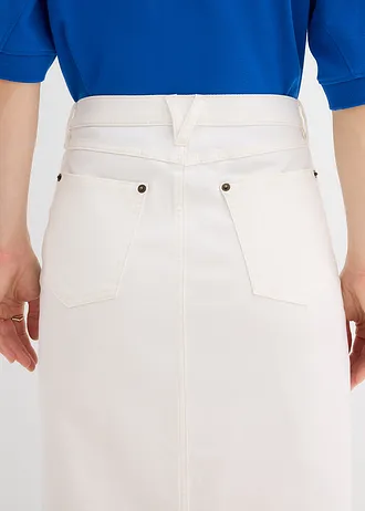 Spijkerrok, midi • wolwit • bonprix online shop