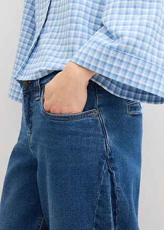 Džíny Barrel, Mid Waist, zkrácené • modrý denim used • bonprix obchod