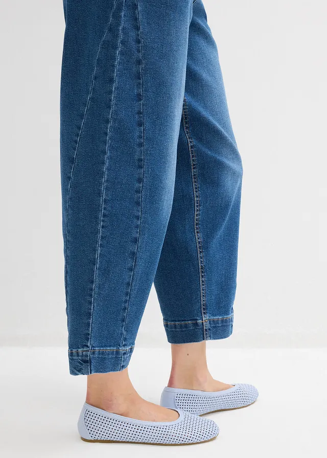 Jean barrel taille mi-haute, cropped • bleu denim used • product-page.page-title-suffix