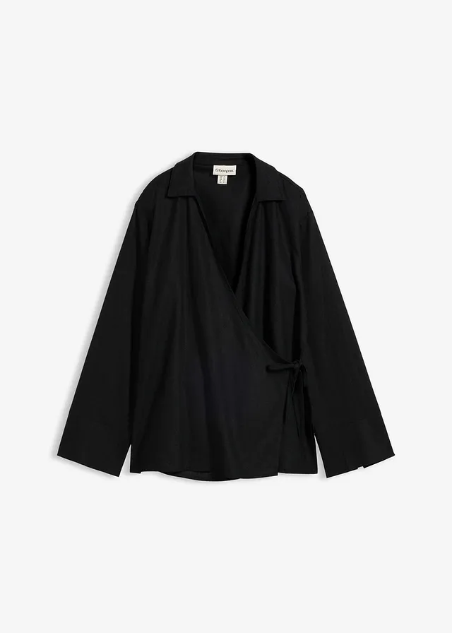 Wikkelblouse van linnenmix