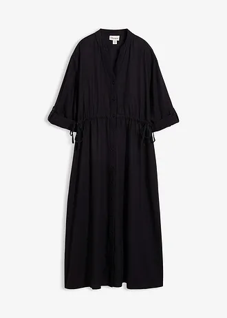 Midi jurk van een linnenmix • zwart • bonprix online shop