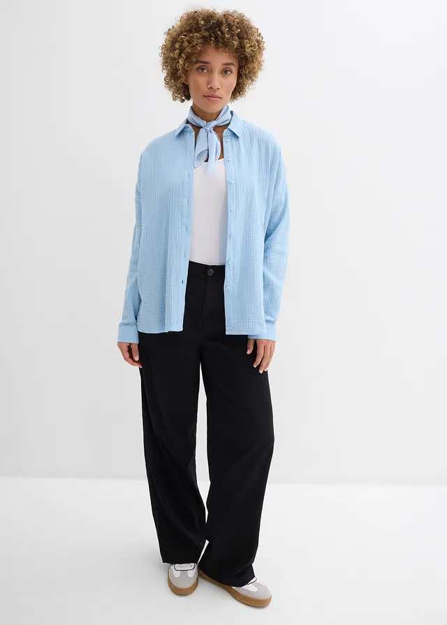 Chemisier en gaze de coton, Couleur: bleu clair used