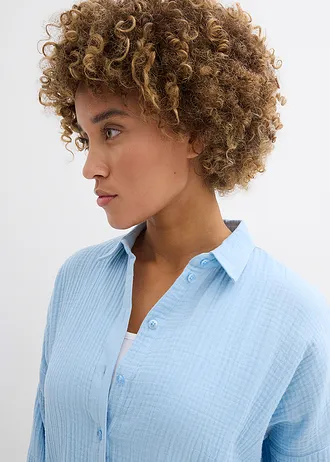 Chemisier en gaze de coton • bleu clair used • Boutique bonprix