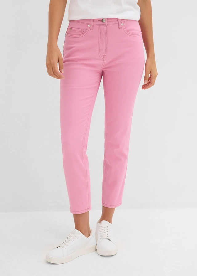 7/8 strečové kalhoty, High Waist • kouřová orchidej • bonprix obchod