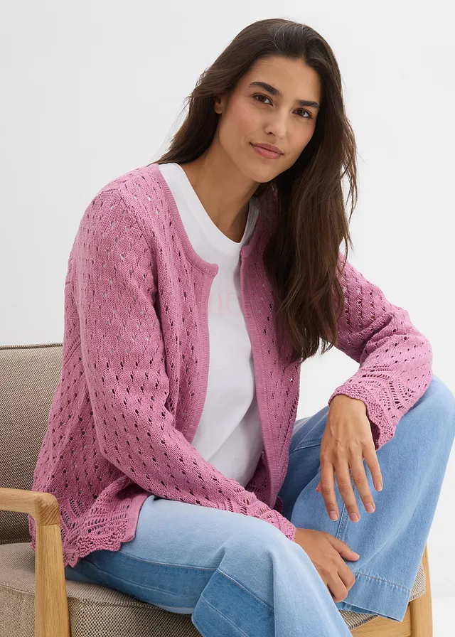 Ajour vest van puur katoen • mauve • product-page.page-title-suffix