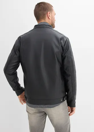 Kurtka z imitacji skóry w fasonie regular fit • czarny • sklep bonprix
