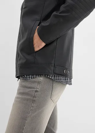 Imitatieleren jack, regular fit • zwart • bonprix online shop