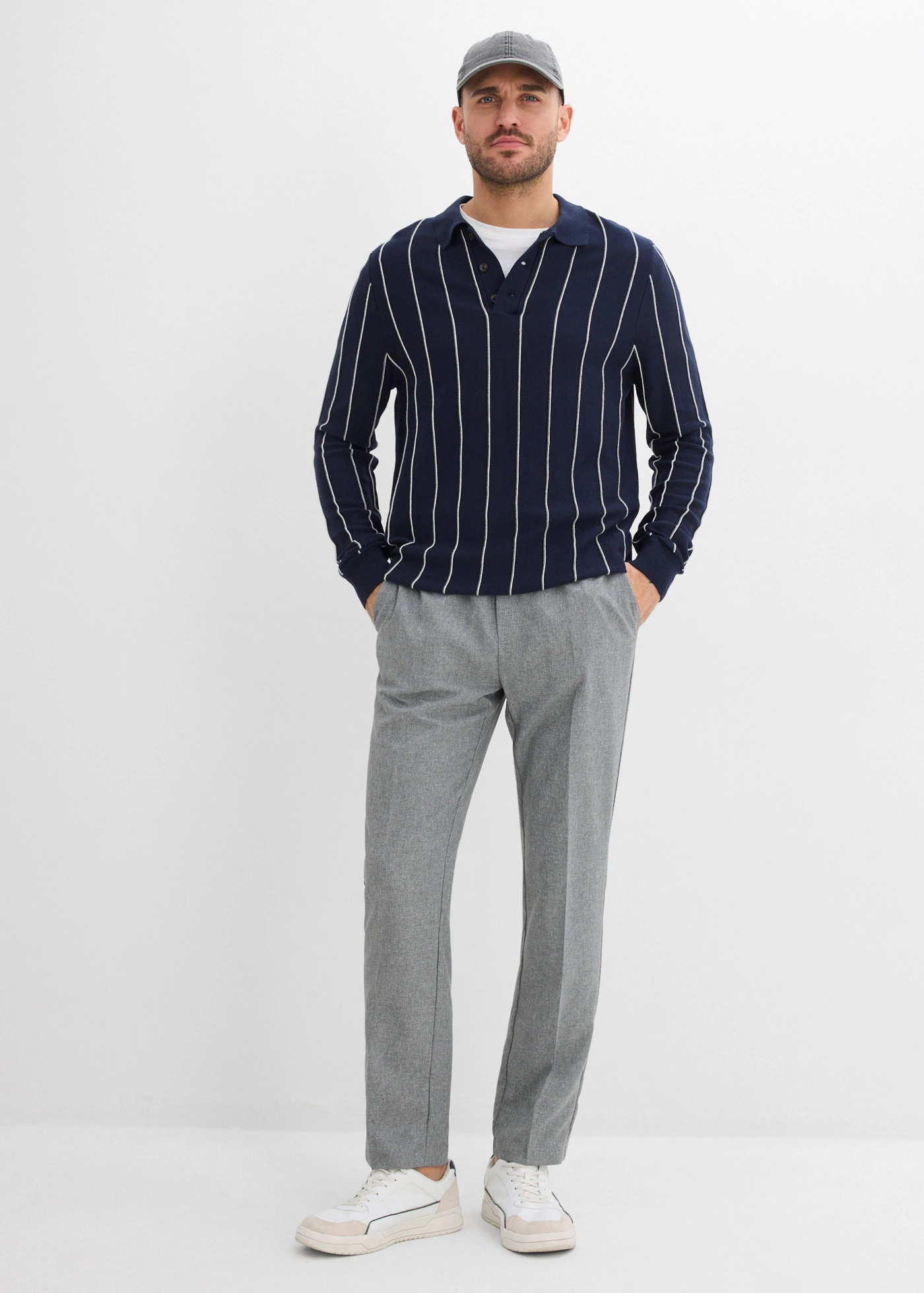 Elegante broek met comfortband • grijs gemêleerd • bonprix online shop