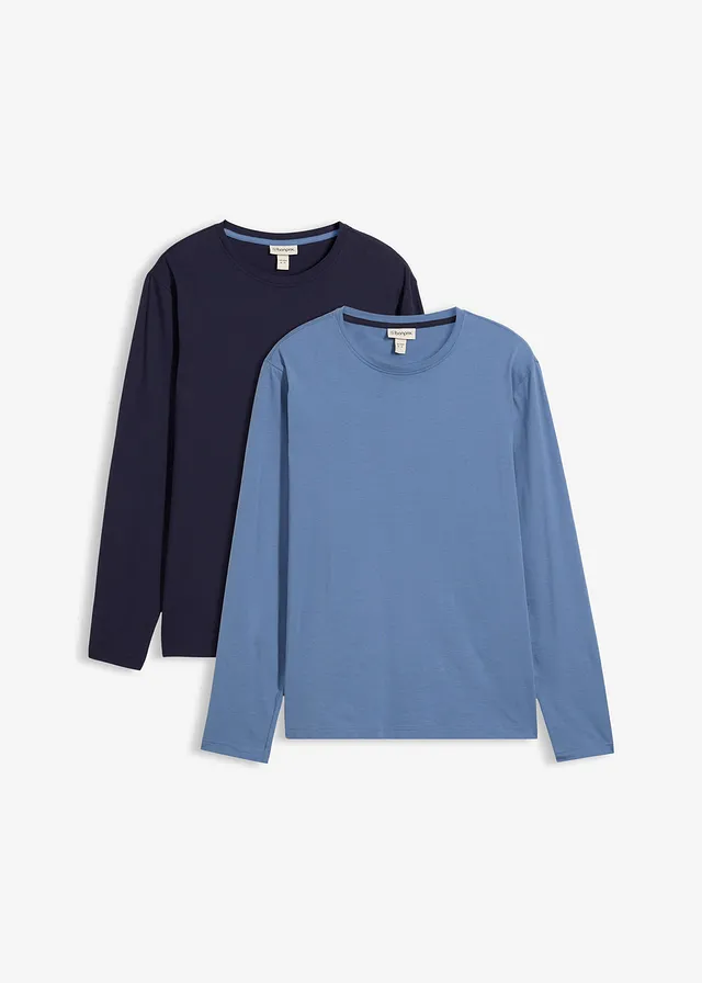 Lot de 2 T-shirts manches longues, regular