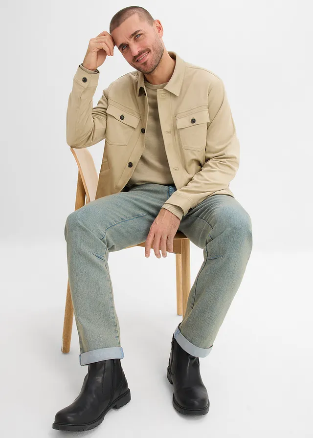 Jean loose, droit et léger à taille élastiquée • bleu clair denim used • product-page.page-title-suffix