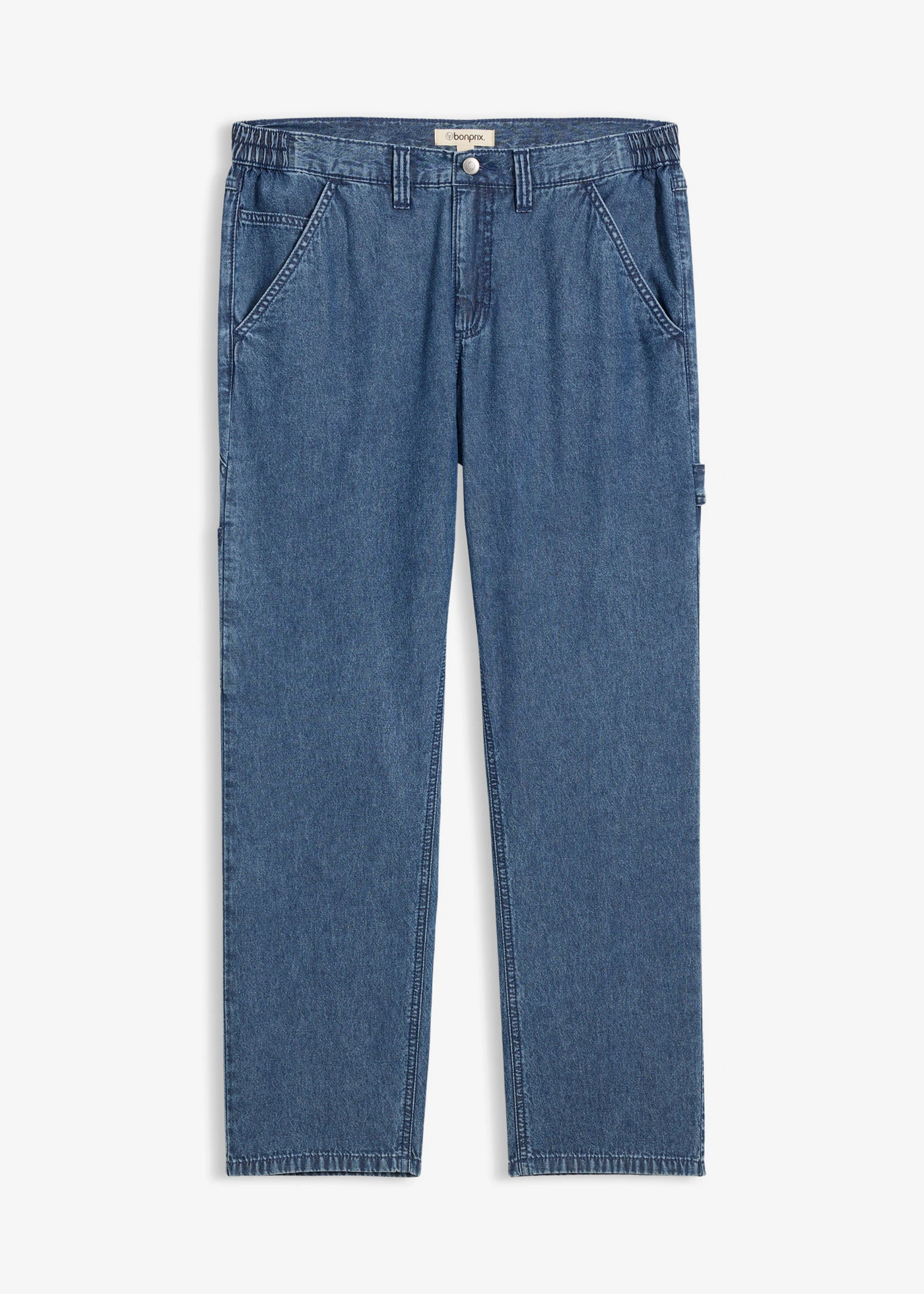 Lichte relaxed fit carpenter jeans met comfortband, straight • blauw denim used • bonprix online shop