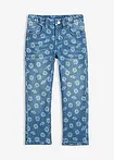 blauw denim gebloemd