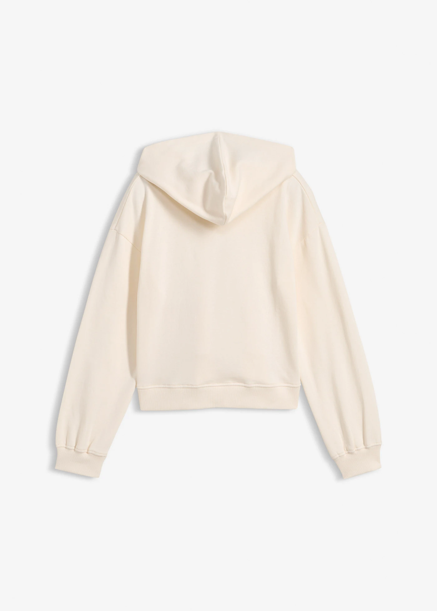 Krótka bluza z kapturem, z czystej bawełny organicznej • biały perłowy • sklep bonprix