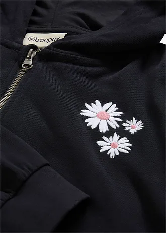 Sweat zippé 100% coton • noir • Boutique bonprix