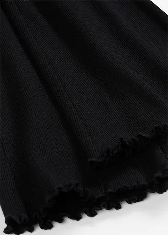 Legginsy z prążkowanego materiału, rozszerzone nogawki (2 szt.) • czarny • sklep bonprix