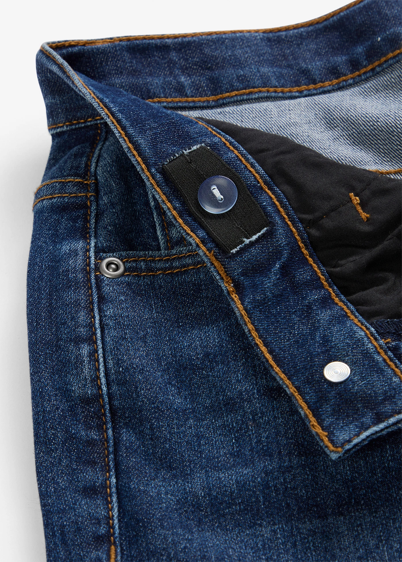 Jean droit et extensible, coupe loose, taille réglable • bleu foncé denim • Boutique bonprix