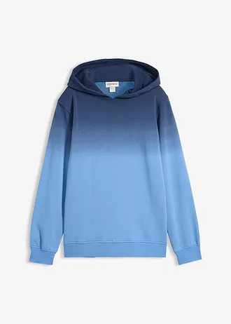 Hoodie met kleurverloop, Kleur: donkerblauw-kristalblauw