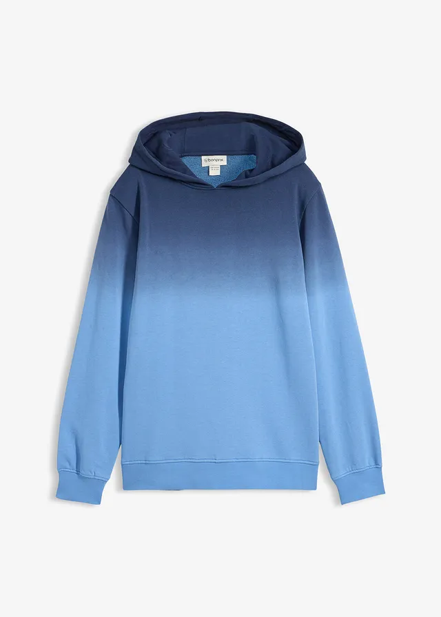 Sweat à capuche effet ombré, Couleur: bleu foncé/bleu cristal