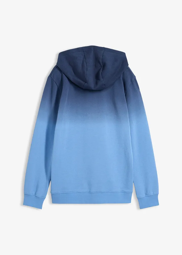 Sweat à capuche effet ombré, Couleur: bleu foncé/bleu cristal