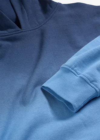 Hoodie met kleurverloop, Kleur: donkerblauw-kristalblauw