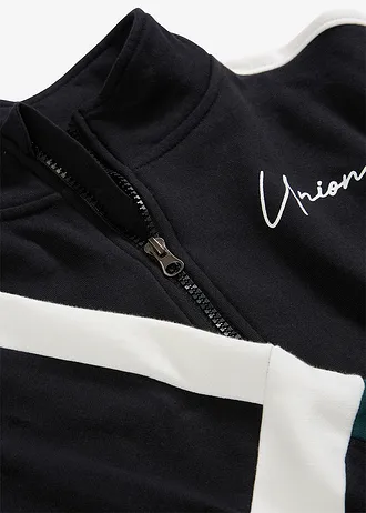 Sweat zippé décontracté 100% coton • noir • Boutique bonprix