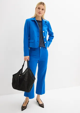 Shirt van soepele viscose en satijnen versiering, Kleur: donkerblauw/wit gestreept