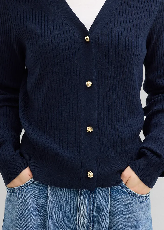 Gebreid vest in een zachte viscosemix • donkerblauw • product-page.page-title-suffix