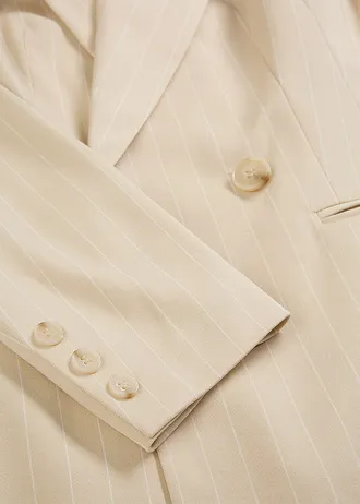 Blazer à rayures tennis • sable clair/blanc rayé • Boutique bonprix