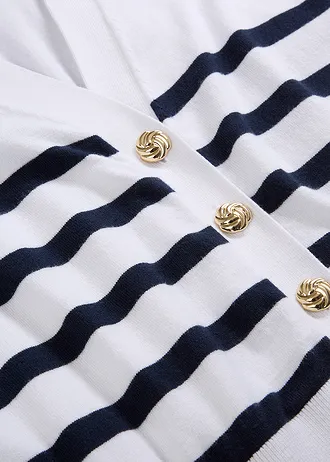 Kardigan z miękkiej mieszanki wiskozy • biało-granatowy w paski • sklep bonprix