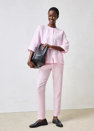 Chemisier oversize 100% lin • rose cristal • Boutique bonprix