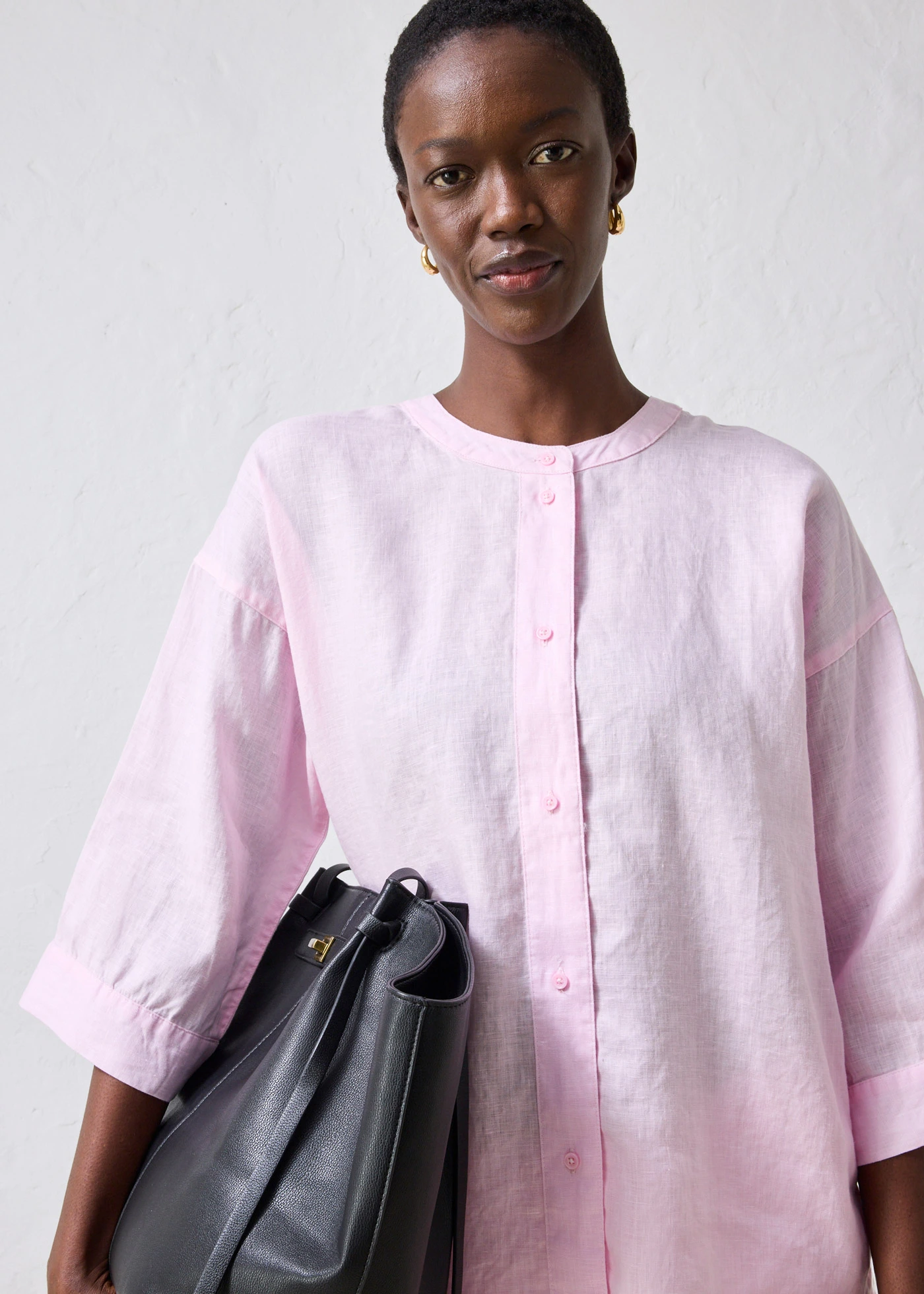 Oversized blouse van puur linnen • kristalroze • bonprix online shop