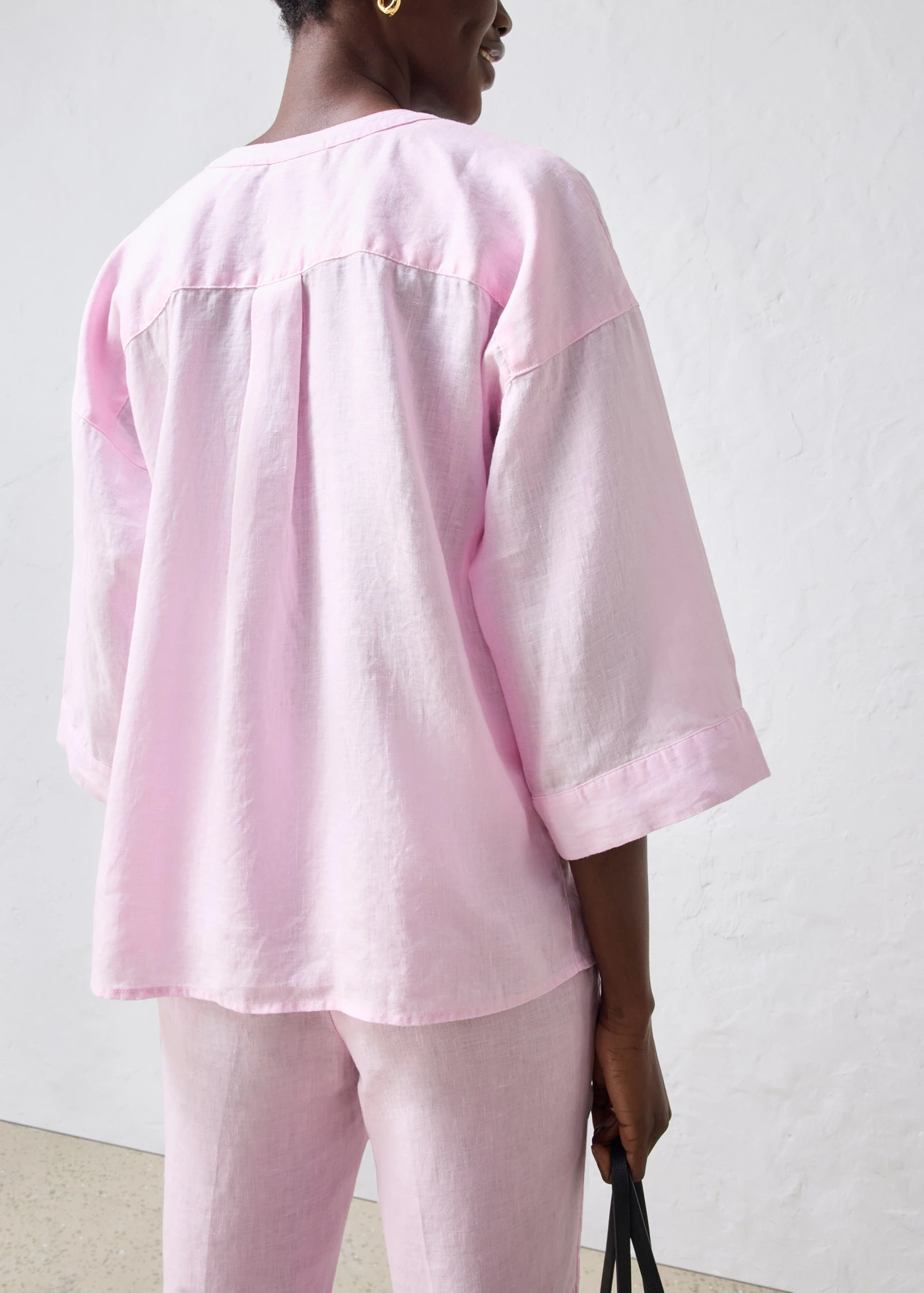 Oversized blouse van puur linnen • kristalroze • bonprix online shop