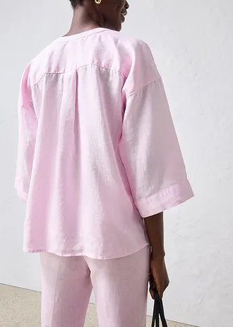 Chemisier oversize 100% lin • rose cristal • Boutique bonprix