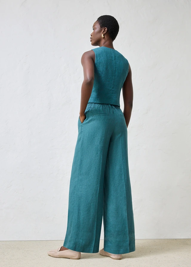 Pantalon à pinces 100% lin • vert poivre • product-page.page-title-suffix