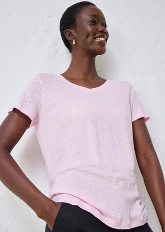 T-shirt van puur linnen • kristalroze • bonprix online shop