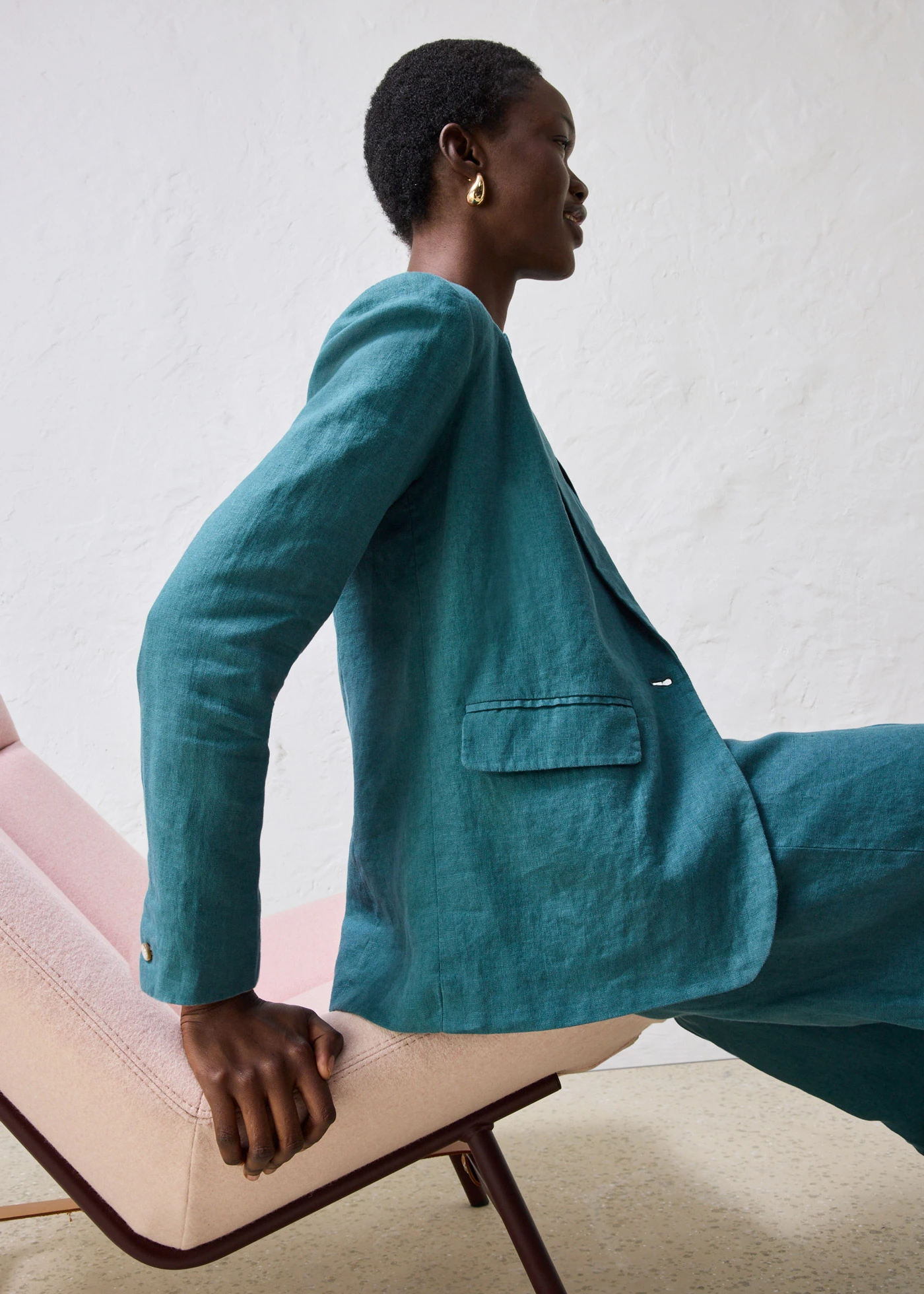 Linnen blazer • pepergroen • bonprix online shop