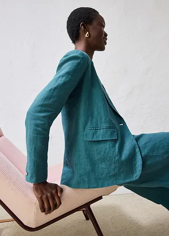Linnen blazer • pepergroen • bonprix online shop