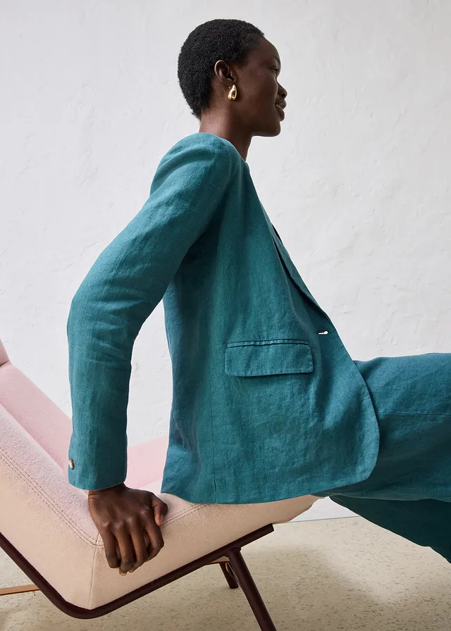 Blazer 100 % lin • vert poivre • product-page.page-title-suffix
