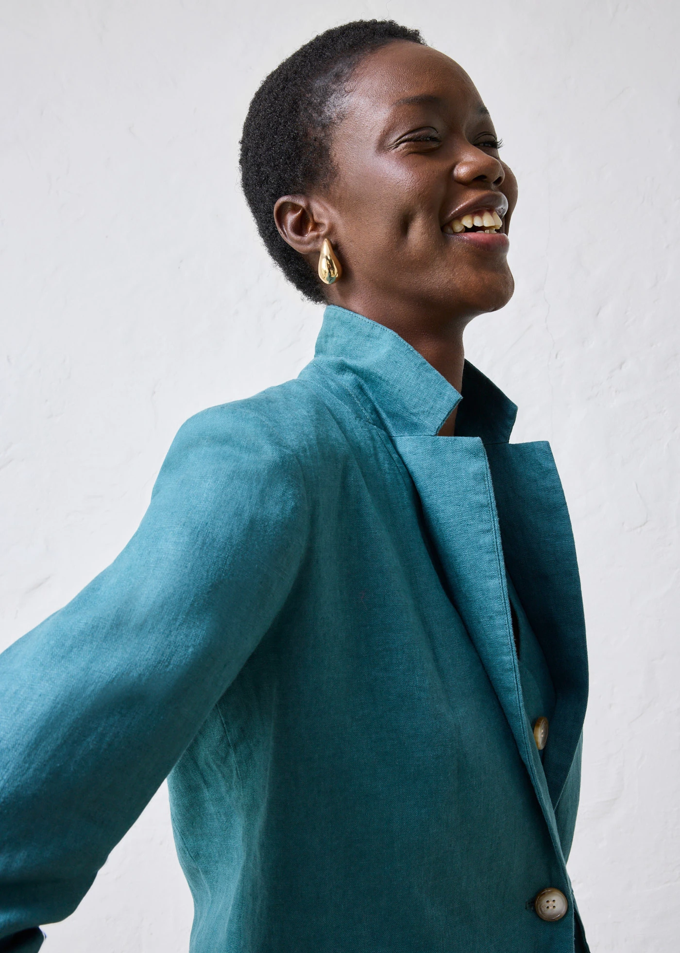 Linnen blazer • pepergroen • bonprix online shop