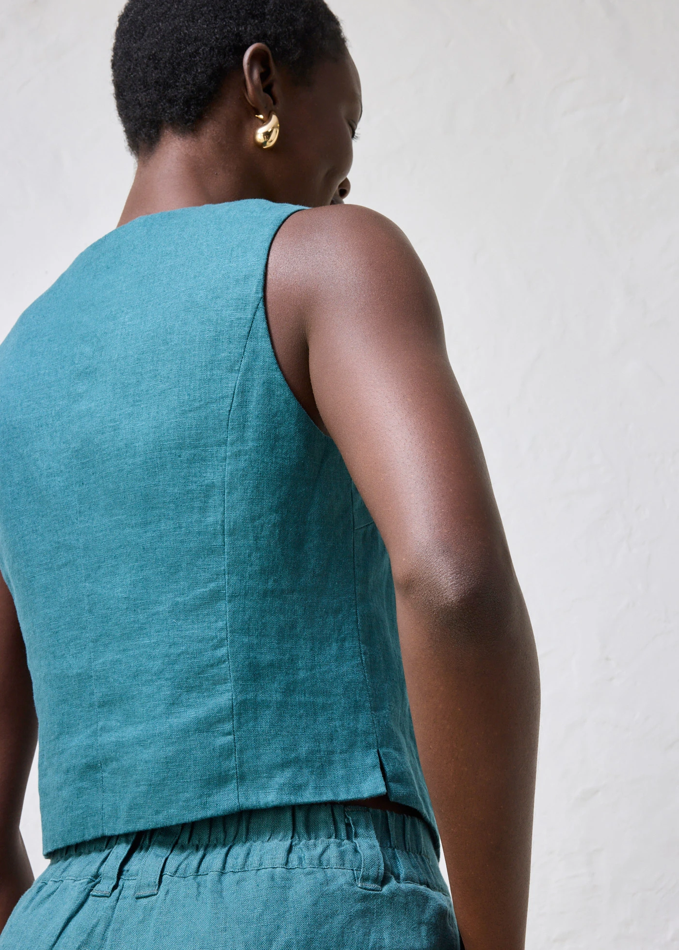 Linnen gilet • pepergroen • bonprix online shop