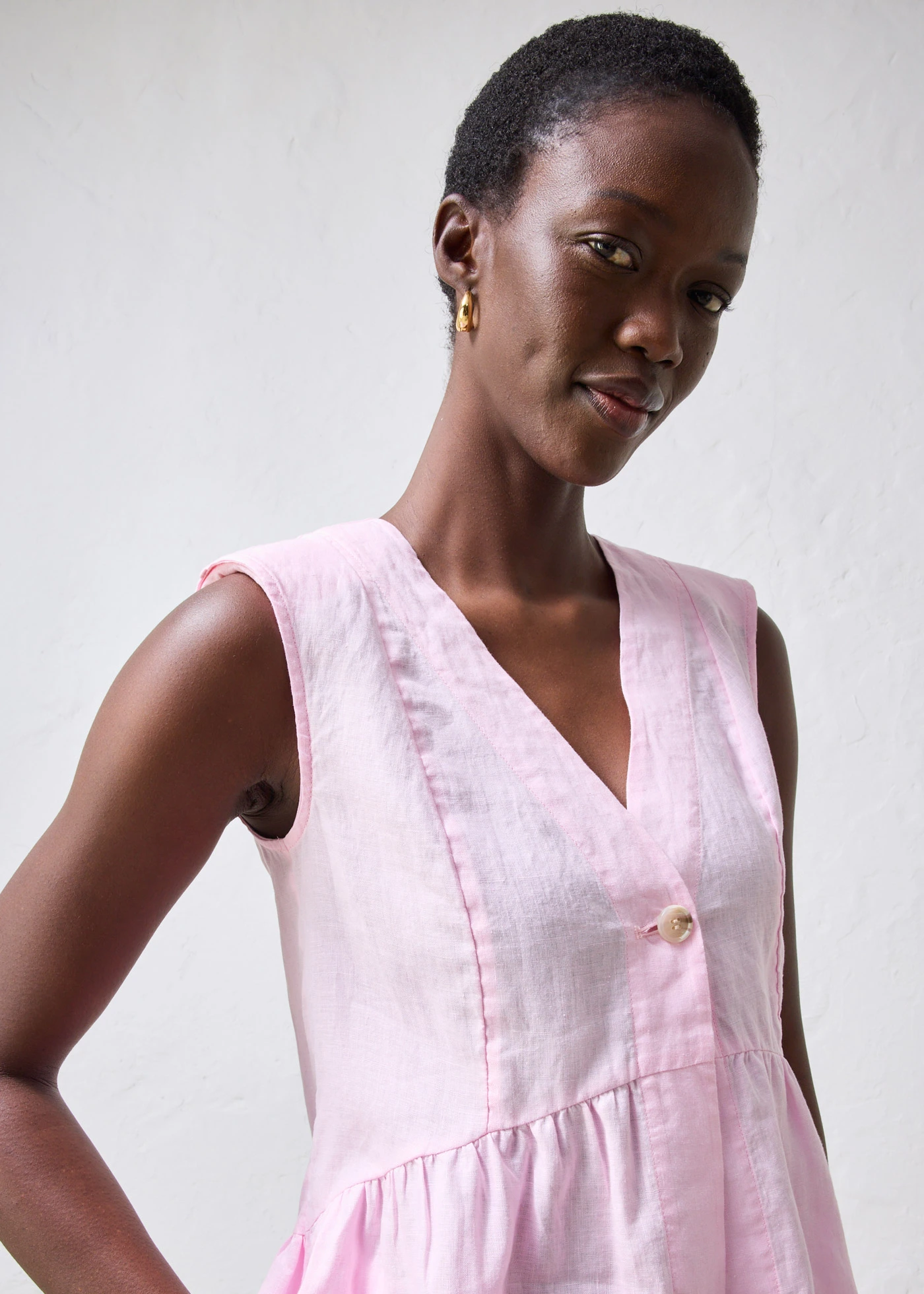 Gilet sans manches 100 % lin • rose cristal • Boutique bonprix